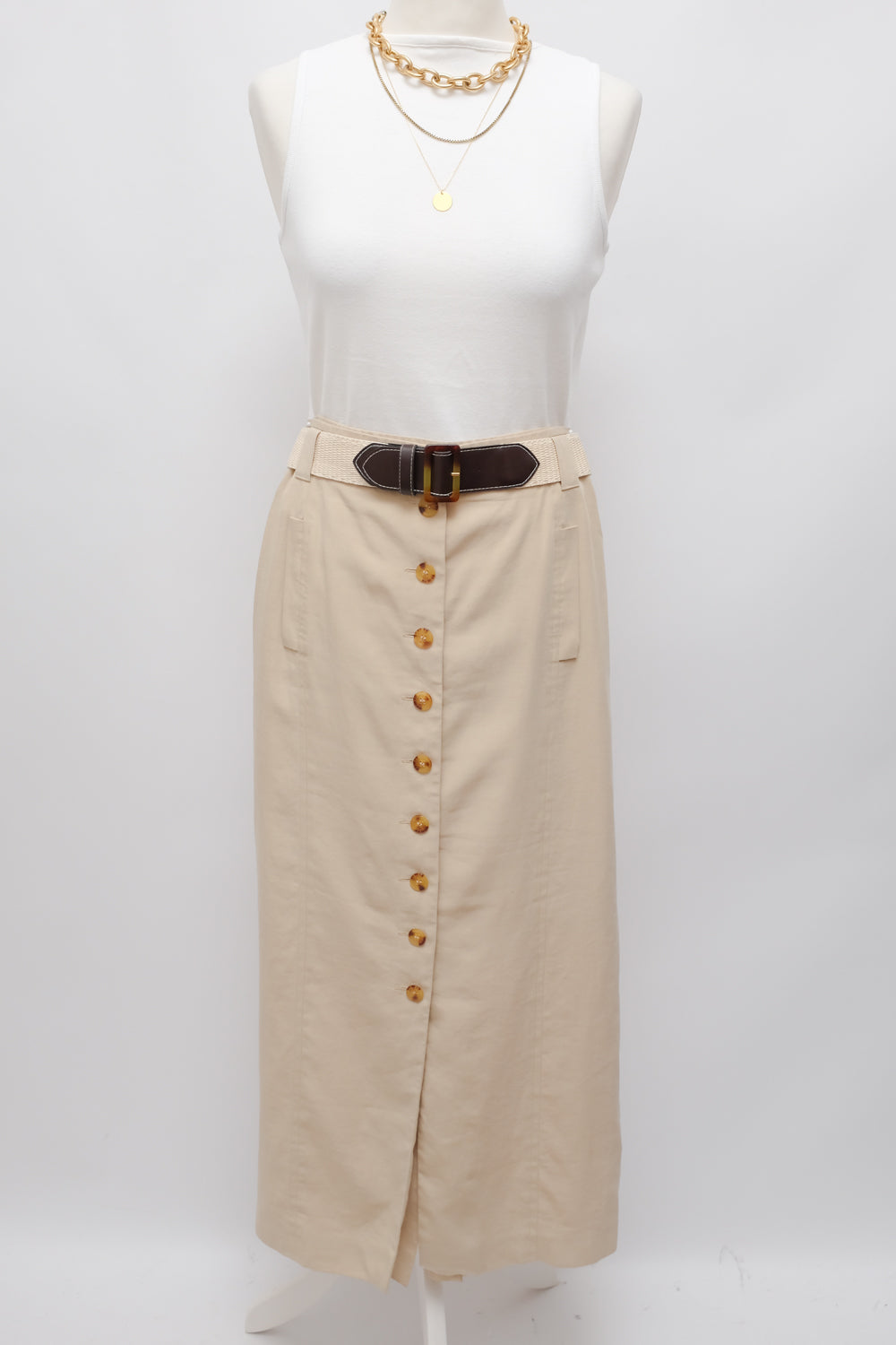 LONG BEIGE VINTAGE SKIRT