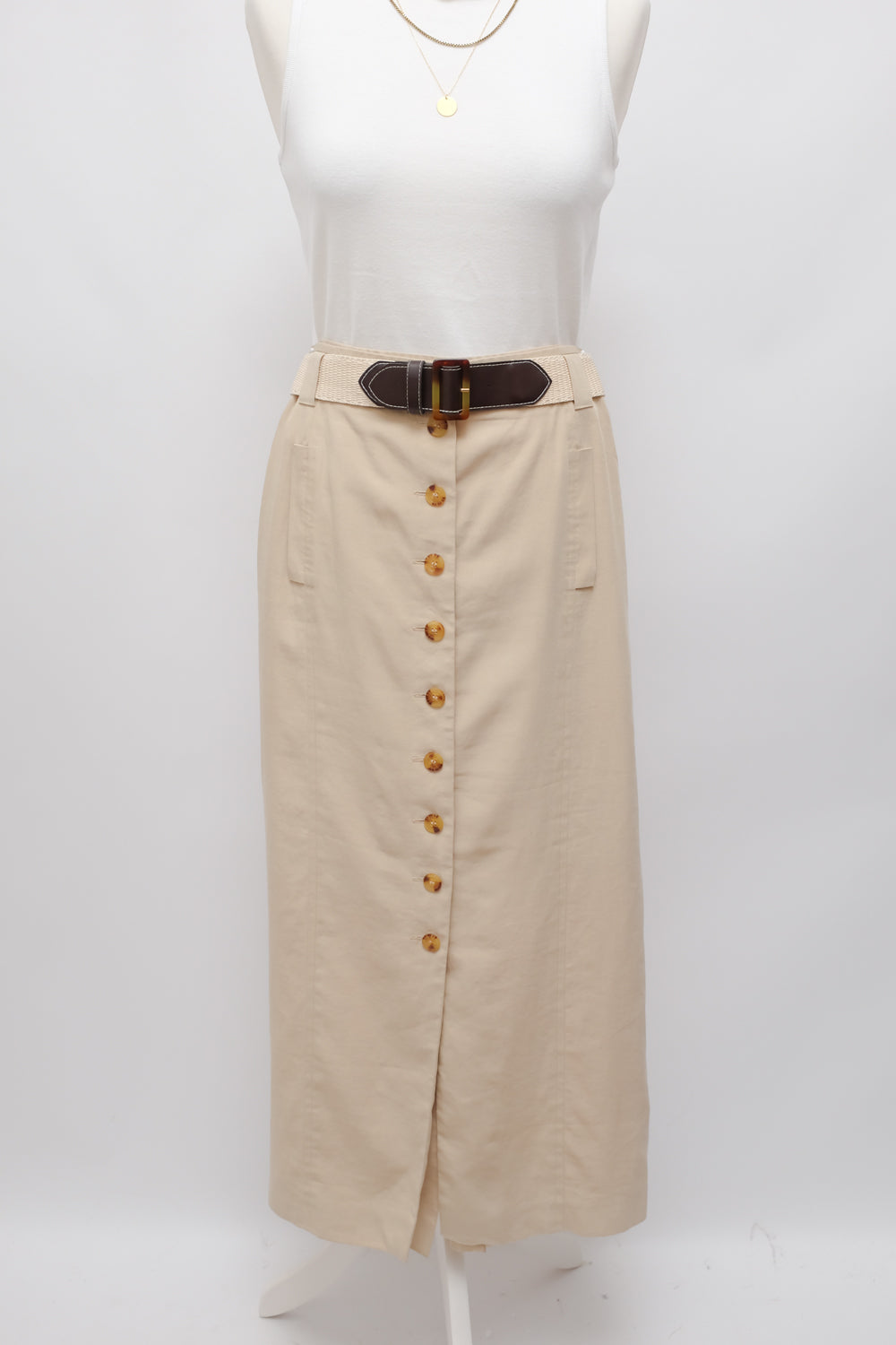 LONG BEIGE VINTAGE SKIRT