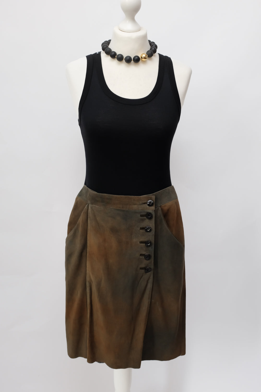 FADED BROWN SUEDE LEATHER VINTAGE SKIRT