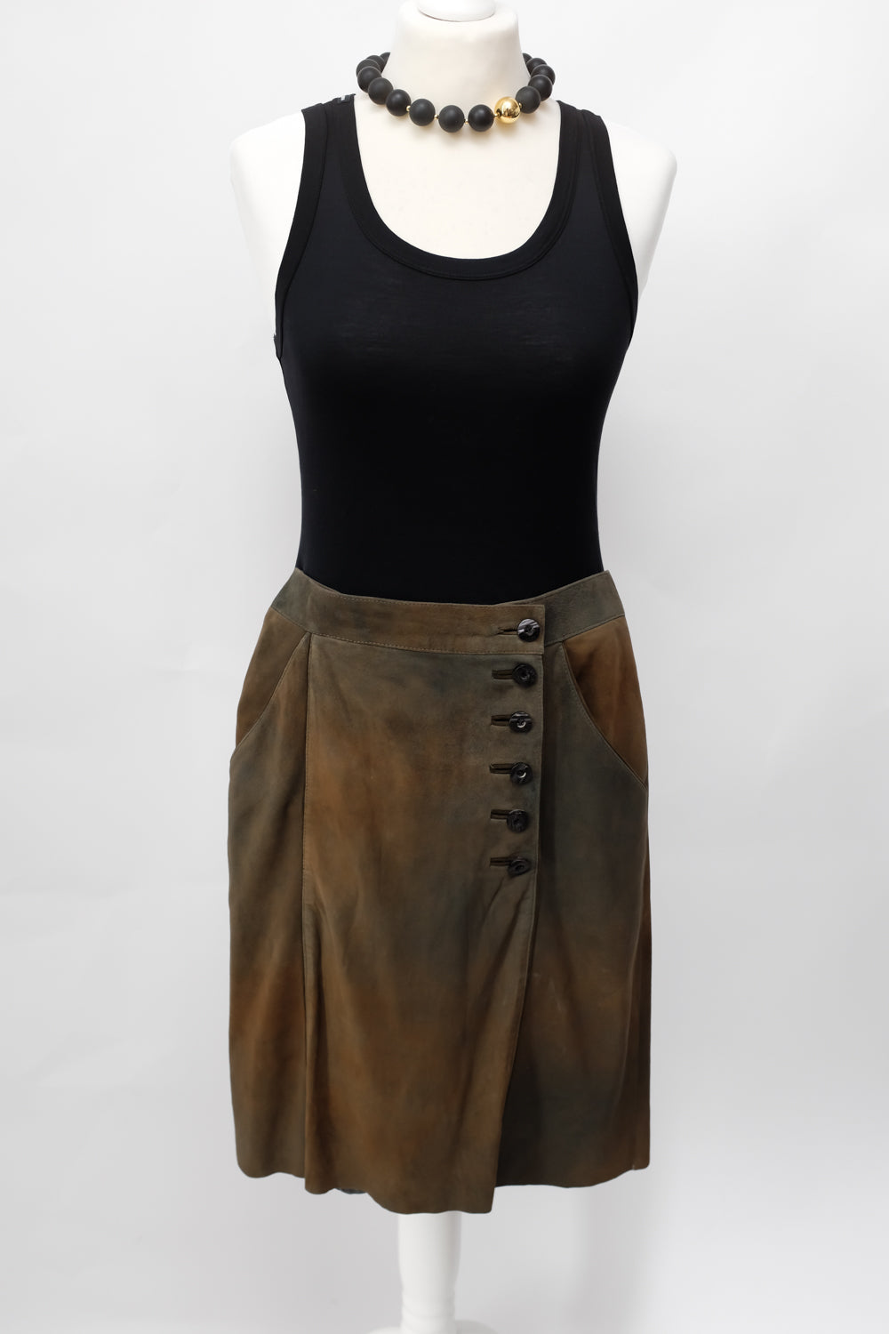 FADED BROWN SUEDE LEATHER VINTAGE SKIRT