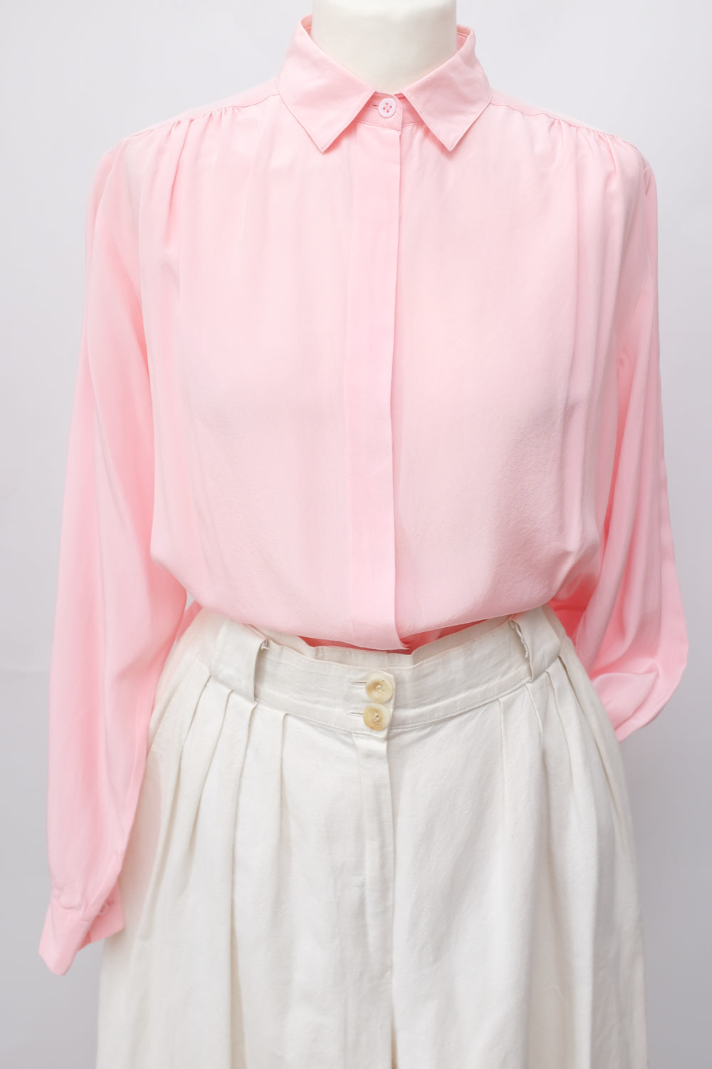 PURE SILK ROSE VINTAGE SHIRT