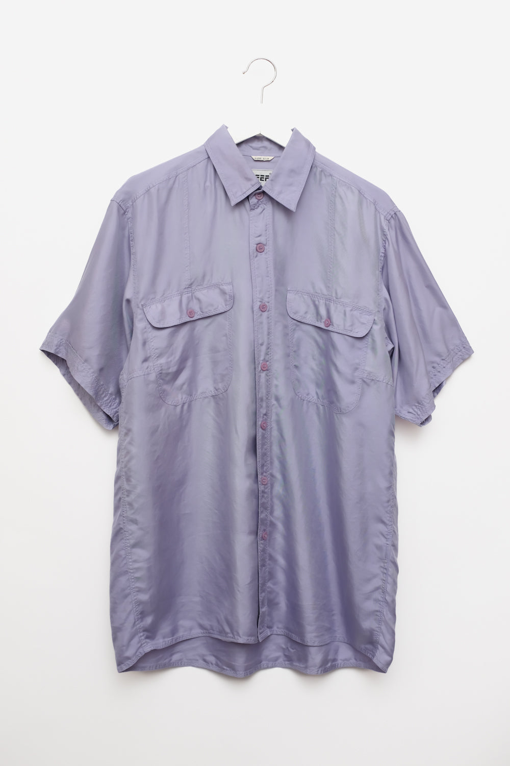 PURE SILK LILAC SHORT ARM SHIRT