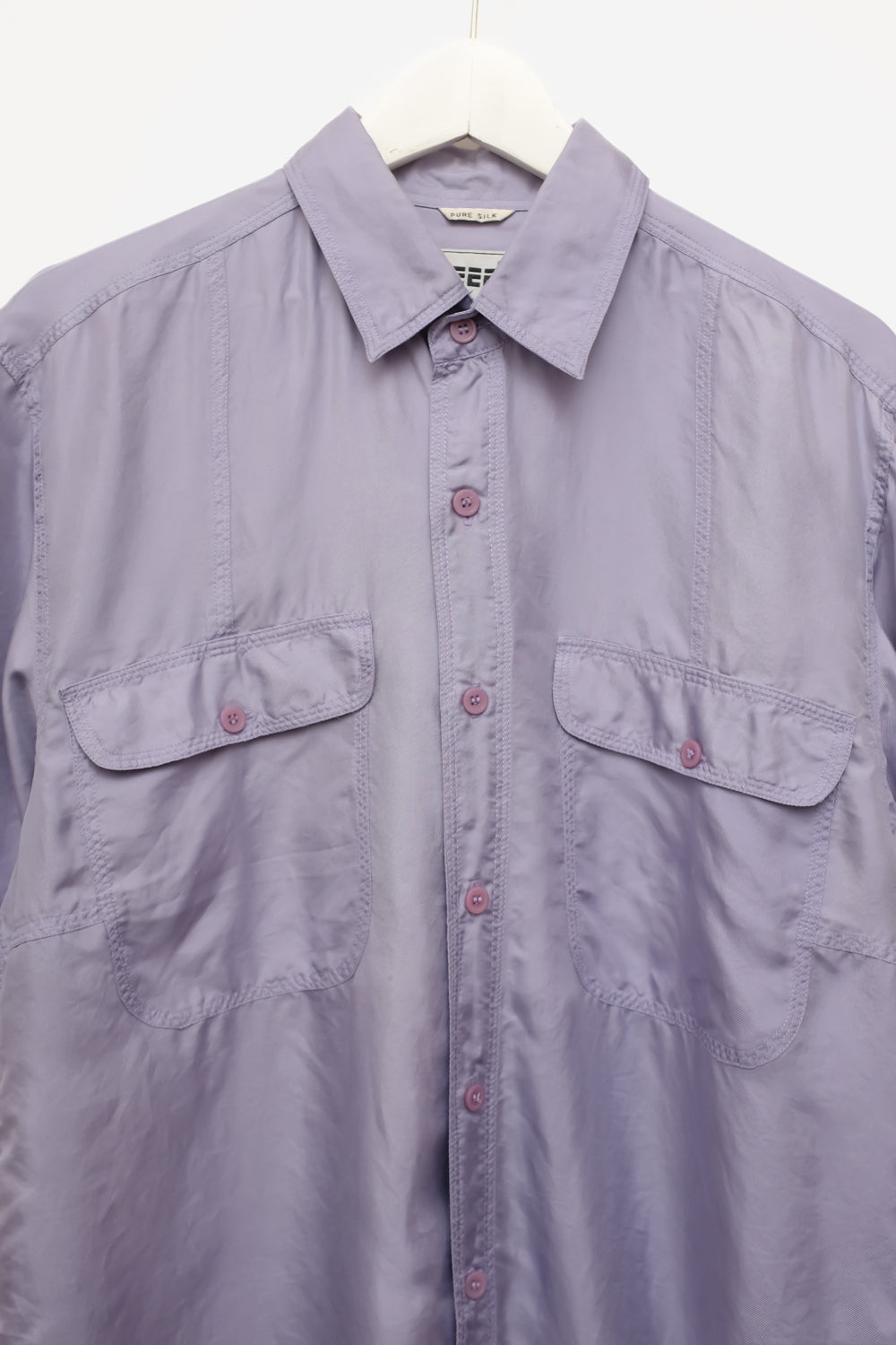 PURE SILK LILAC SHORT ARM SHIRT