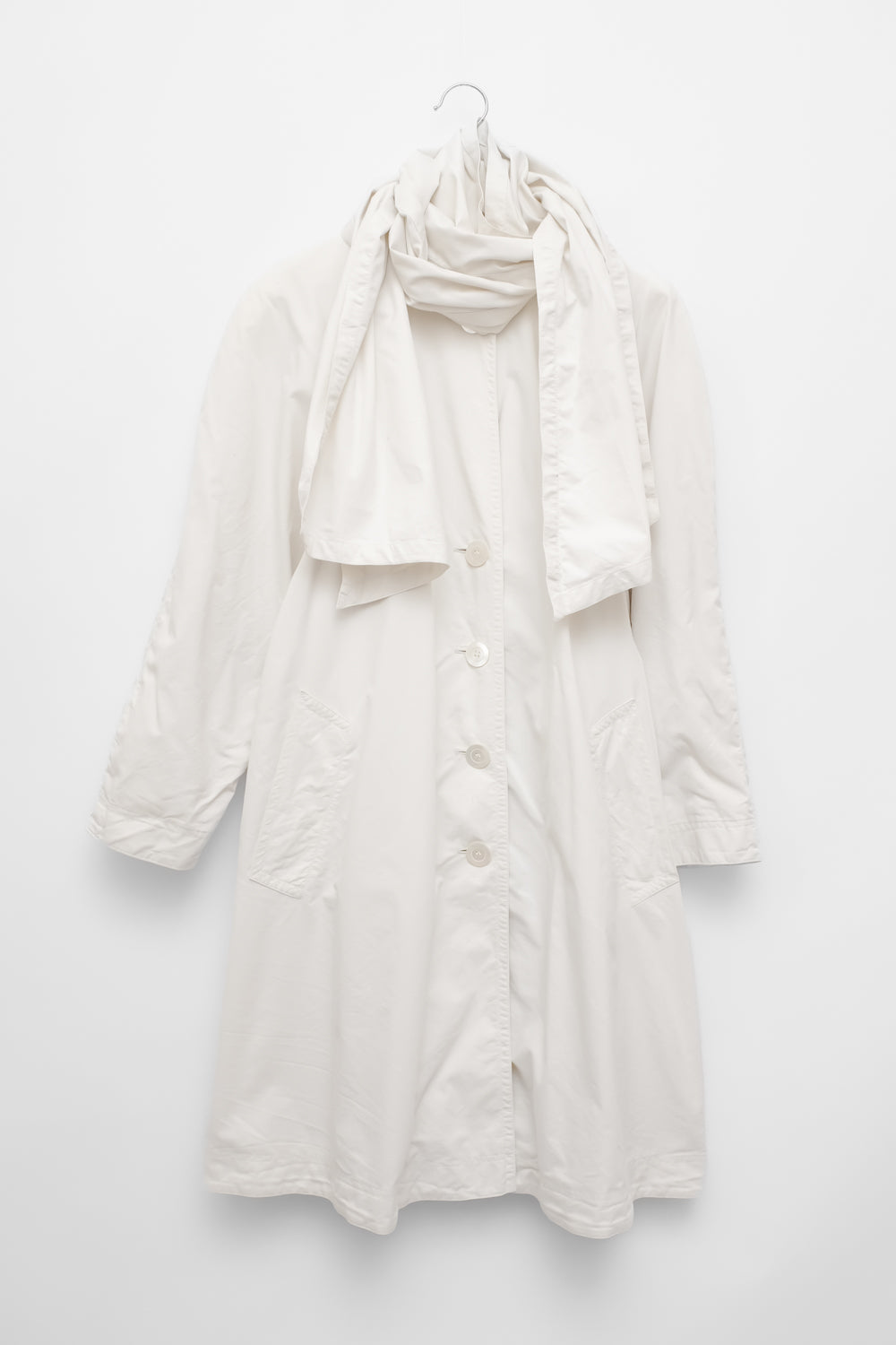 OFF WHITE LIGHT COTTON SCARF TRENCH