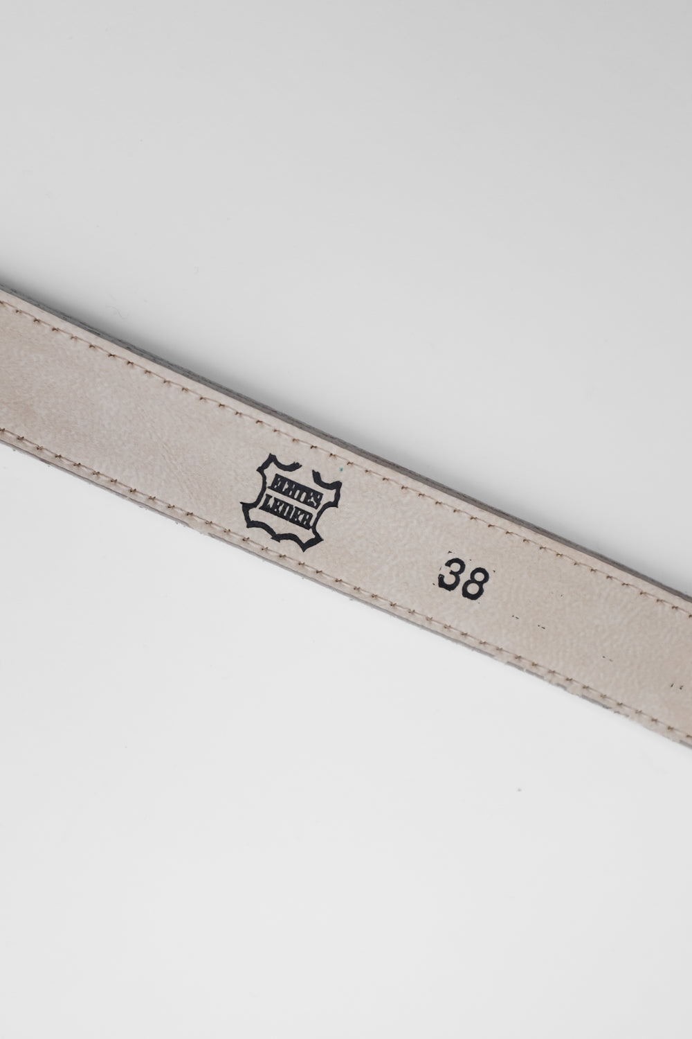 BEIGE GREY LEATHER VINTAGE BELT
