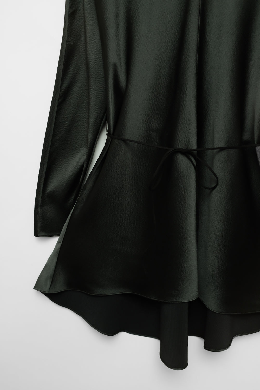 THE ROW GREEN SATIN BLOUSE