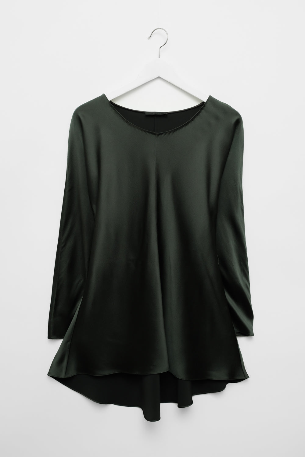 THE ROW GREEN SATIN BLOUSE