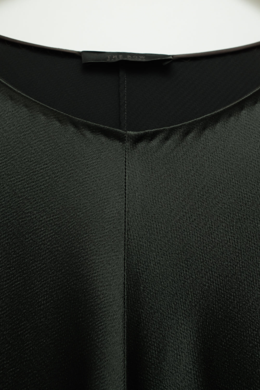 THE ROW GREEN SATIN BLOUSE