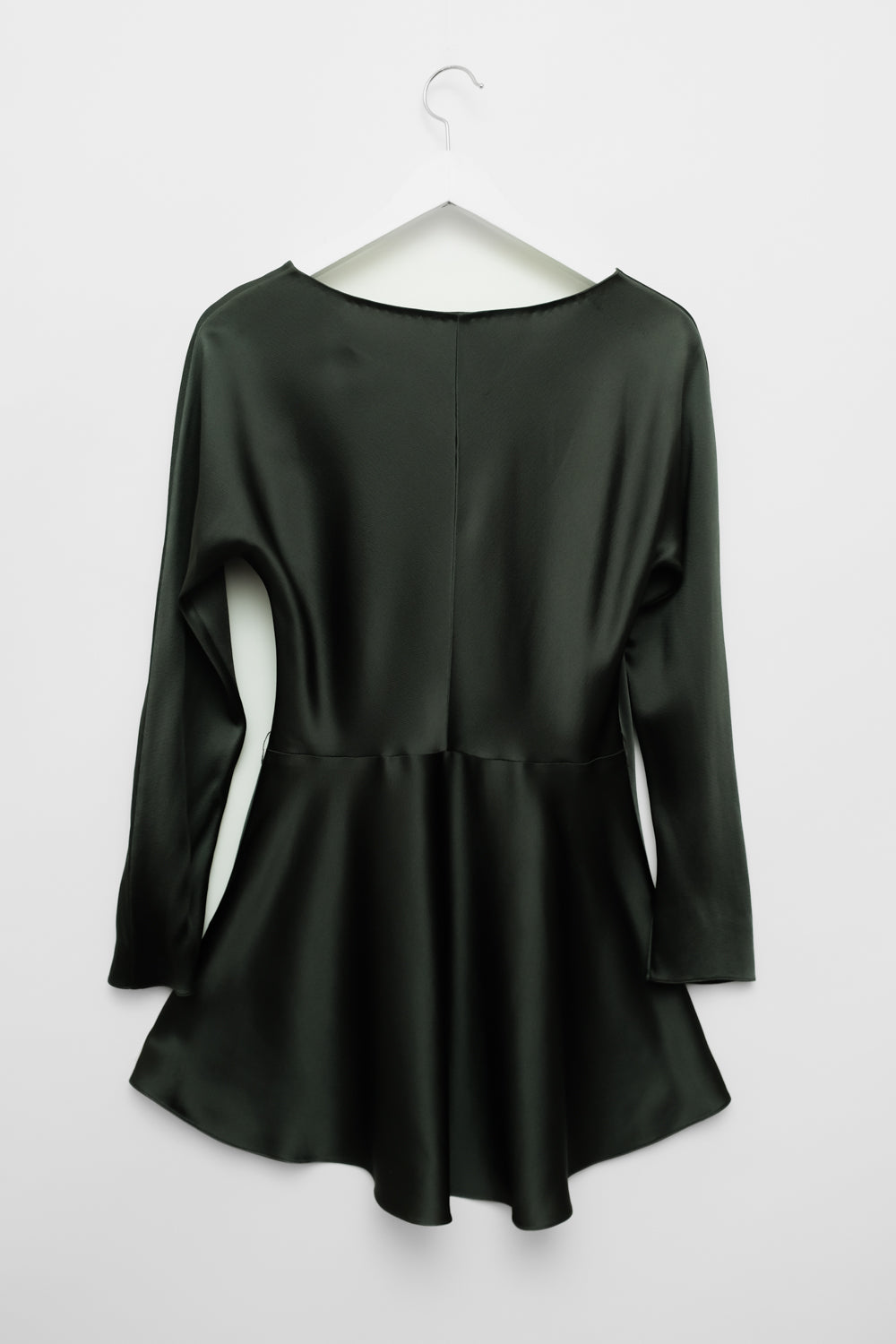 THE ROW GREEN SATIN BLOUSE