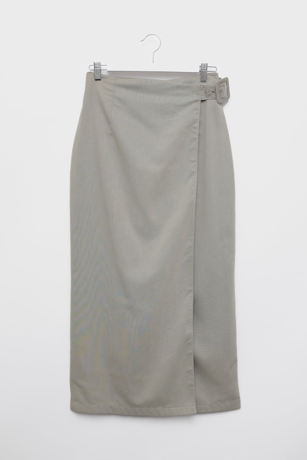 WRAP GREY BEIGE VINTAGE LONG SKIRT