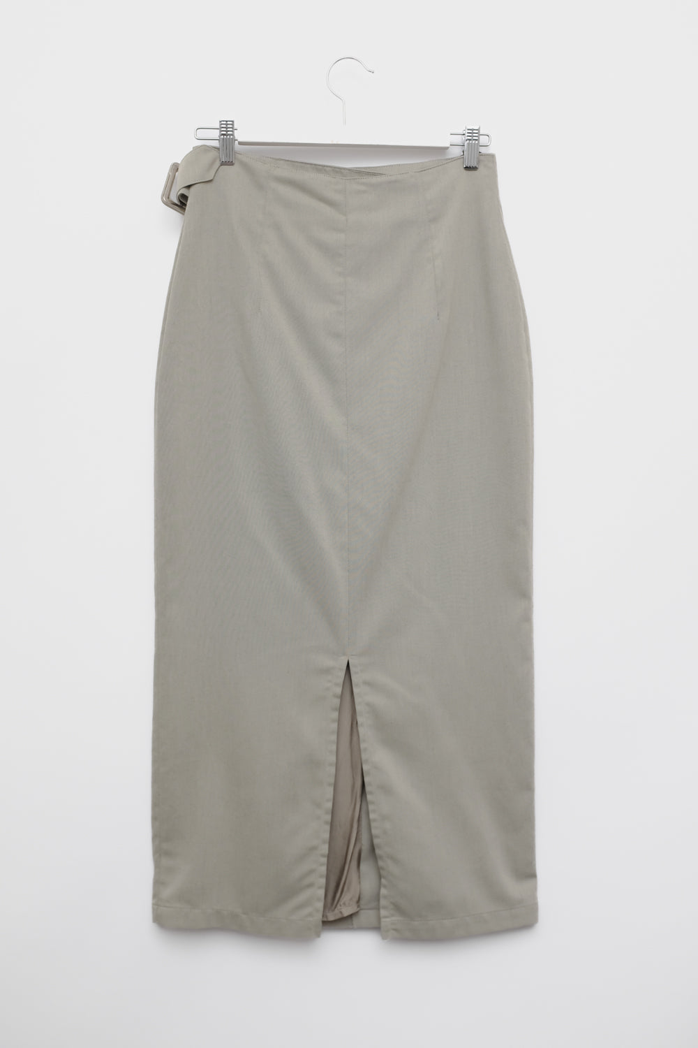 WRAP GREY BEIGE VINTAGE LONG SKIRT