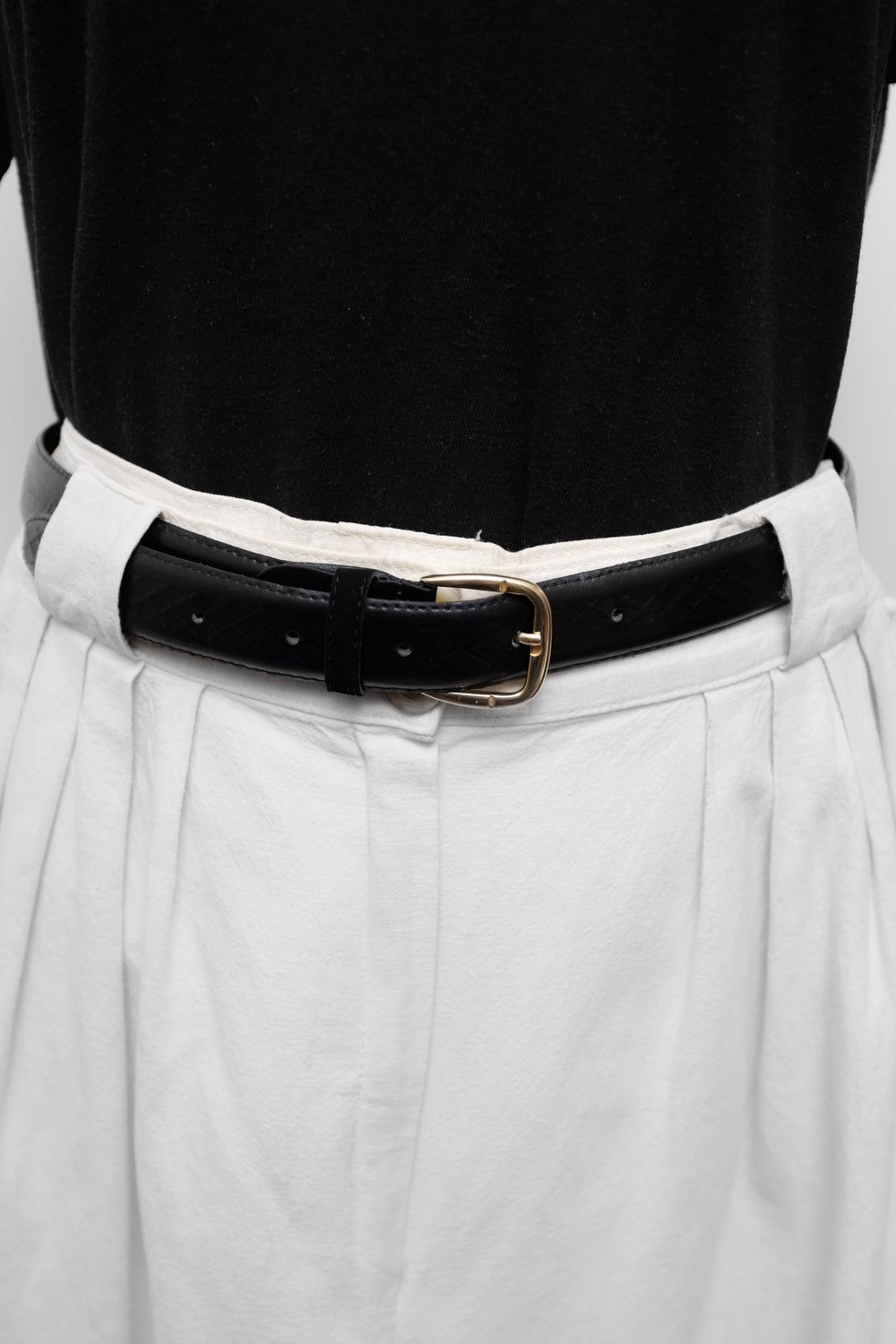 BLACK CASUAL LEATHER VINTAGE BELT