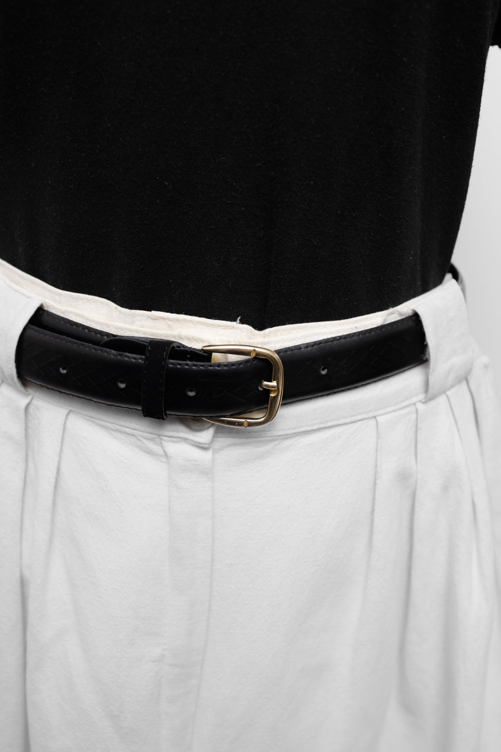 BLACK CASUAL LEATHER VINTAGE BELT