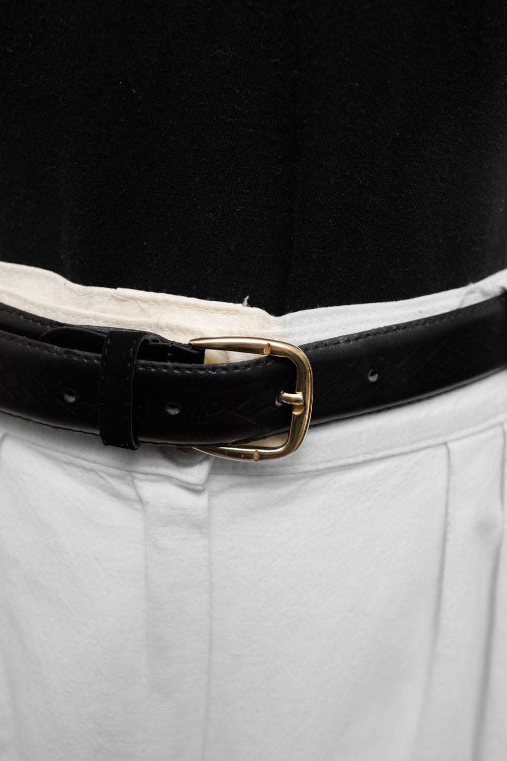 BLACK CASUAL LEATHER VINTAGE BELT