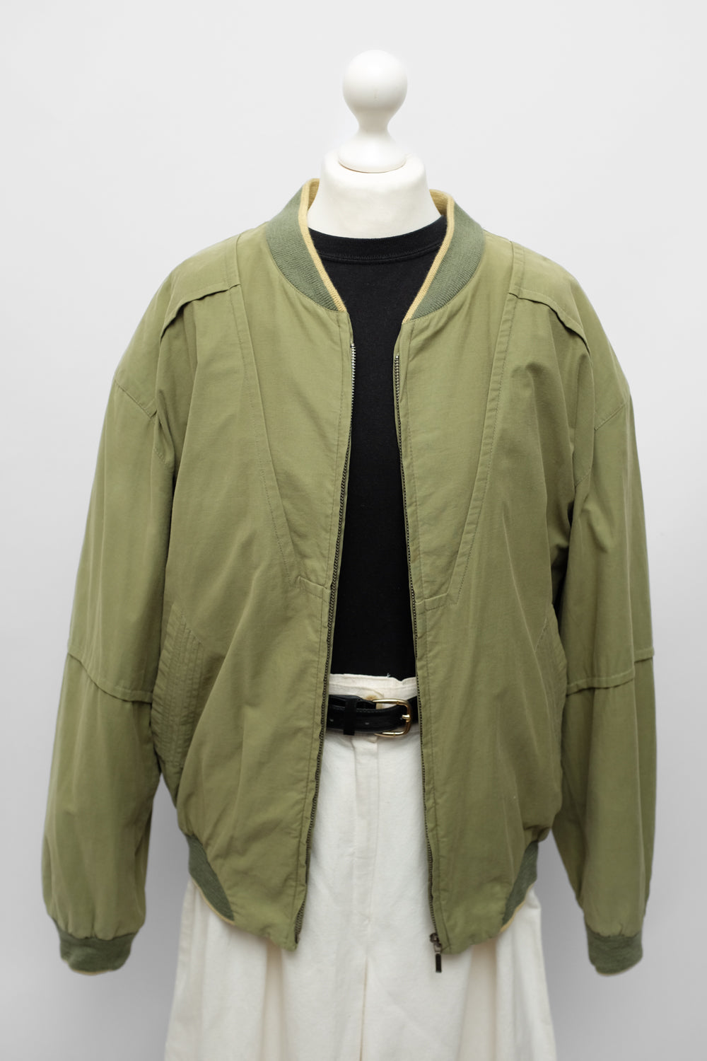 DARK MINT OVERSIZE VINTAGE BOMBER JACKET