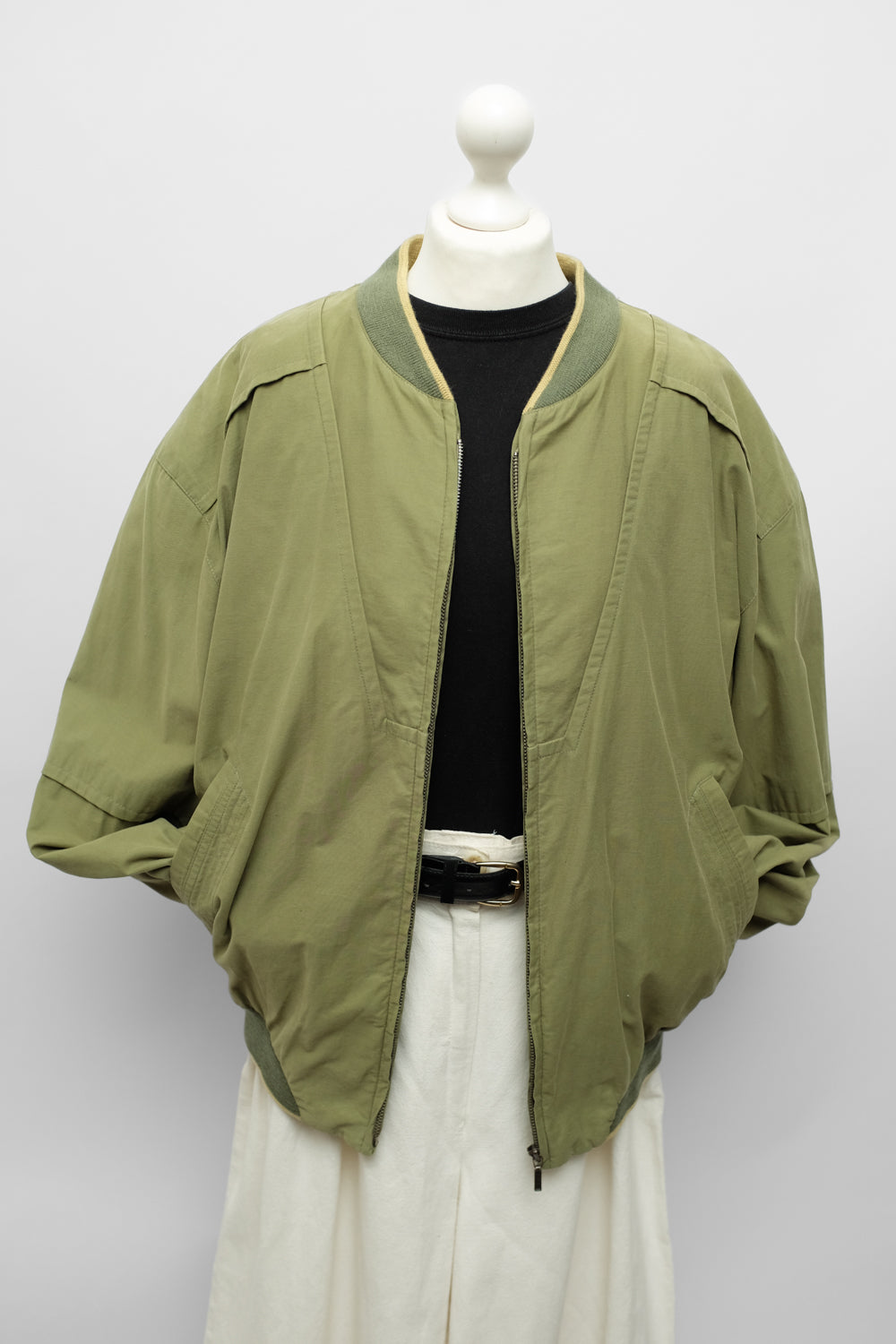 DARK MINT OVERSIZE VINTAGE BOMBER JACKET