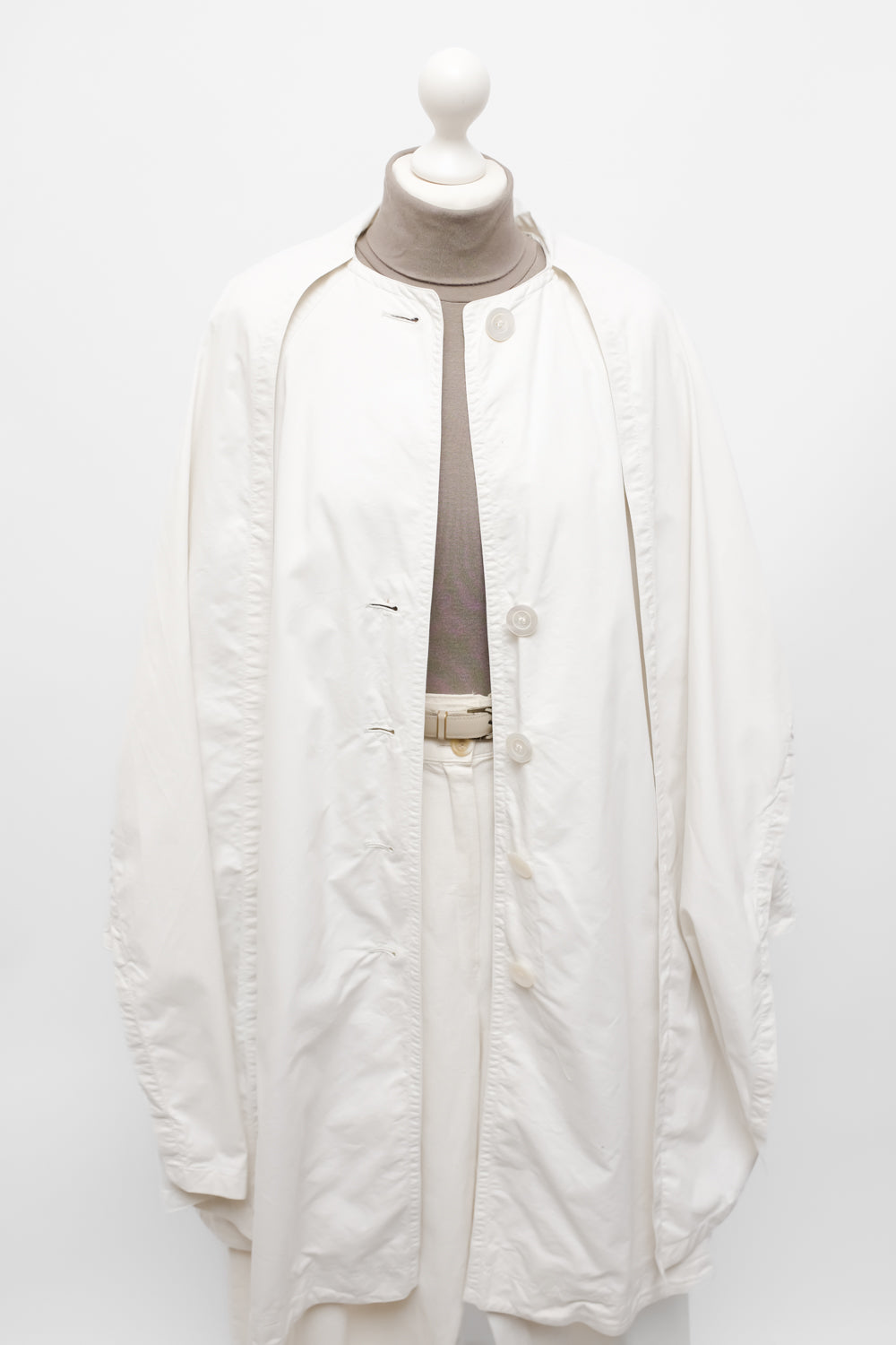 OFF WHITE LIGHT COTTON SCARF TRENCH