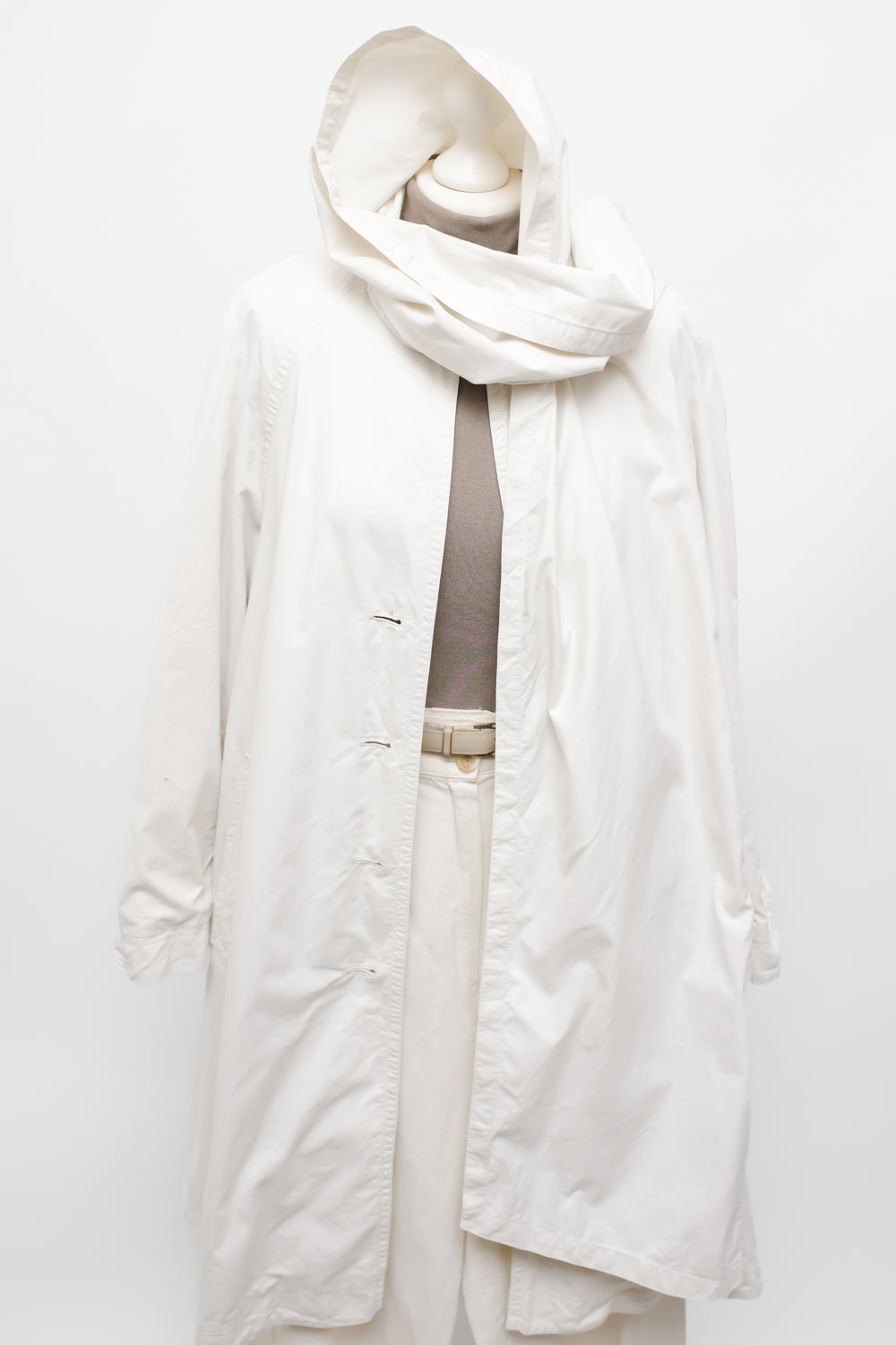 OFF WHITE LIGHT COTTON SCARF TRENCH