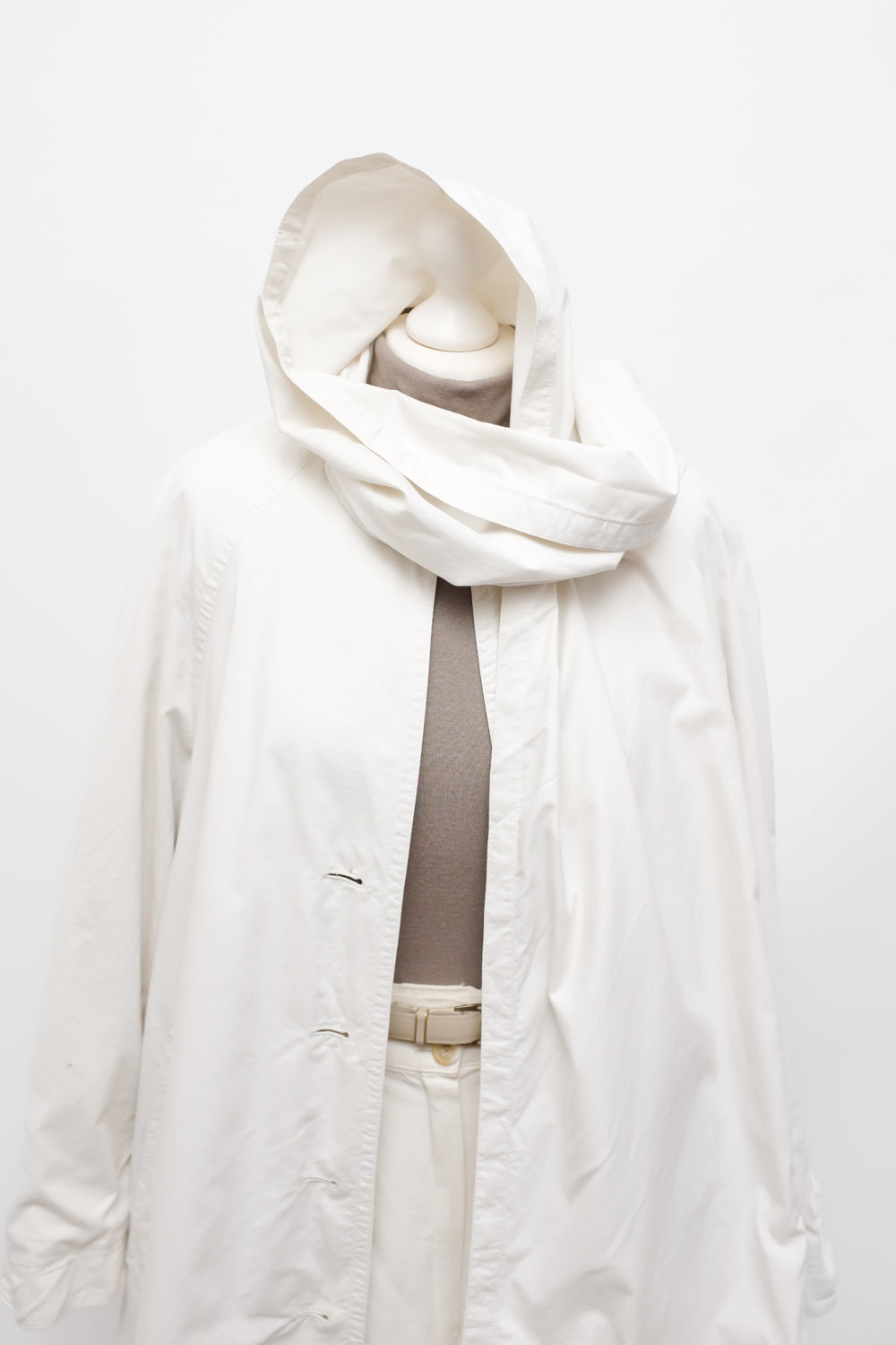 OFF WHITE LIGHT COTTON SCARF TRENCH