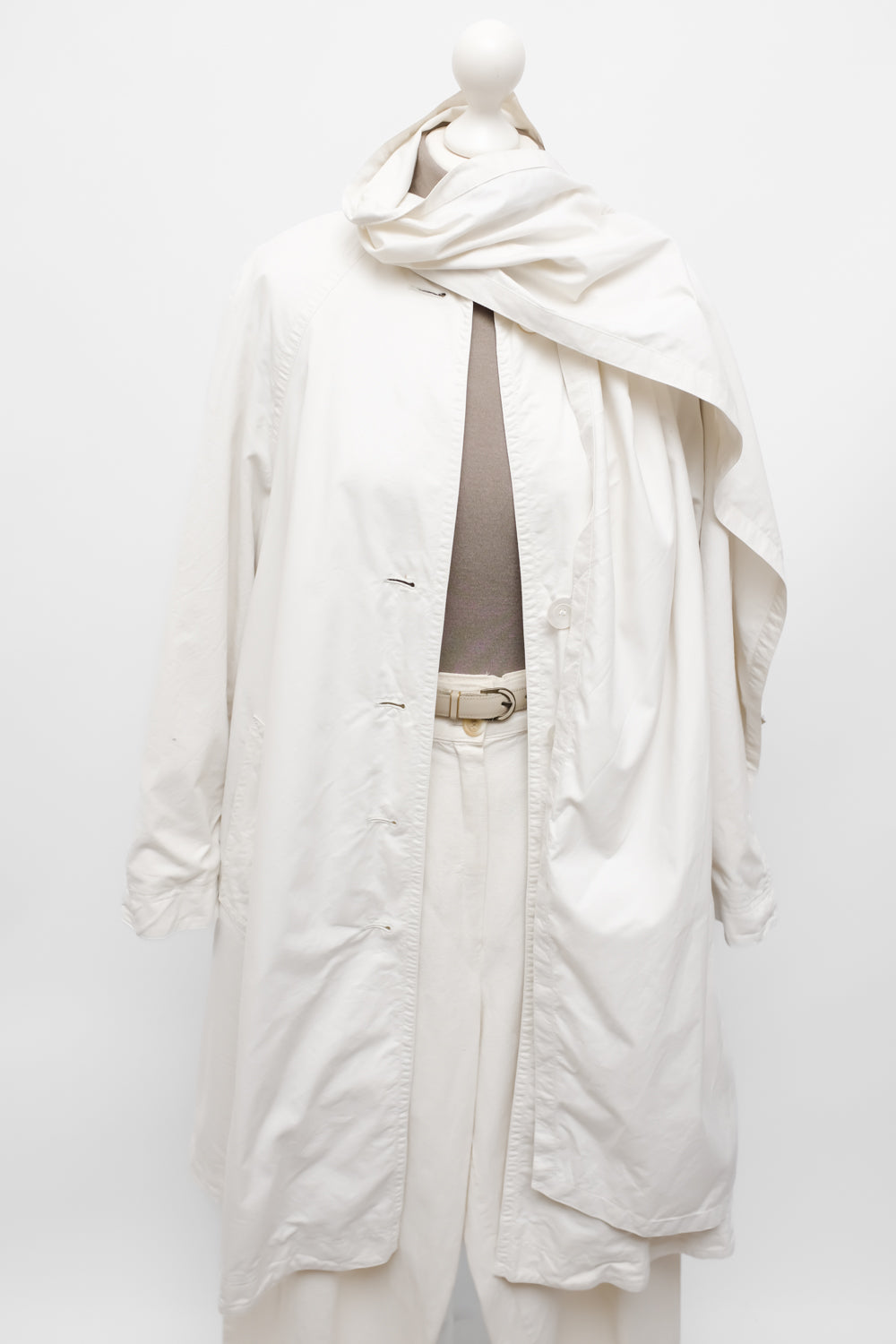 OFF WHITE LIGHT COTTON SCARF TRENCH