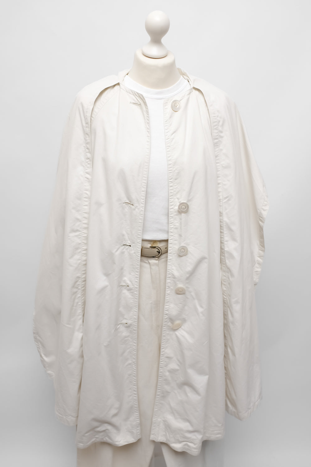 OFF WHITE LIGHT COTTON SCARF TRENCH