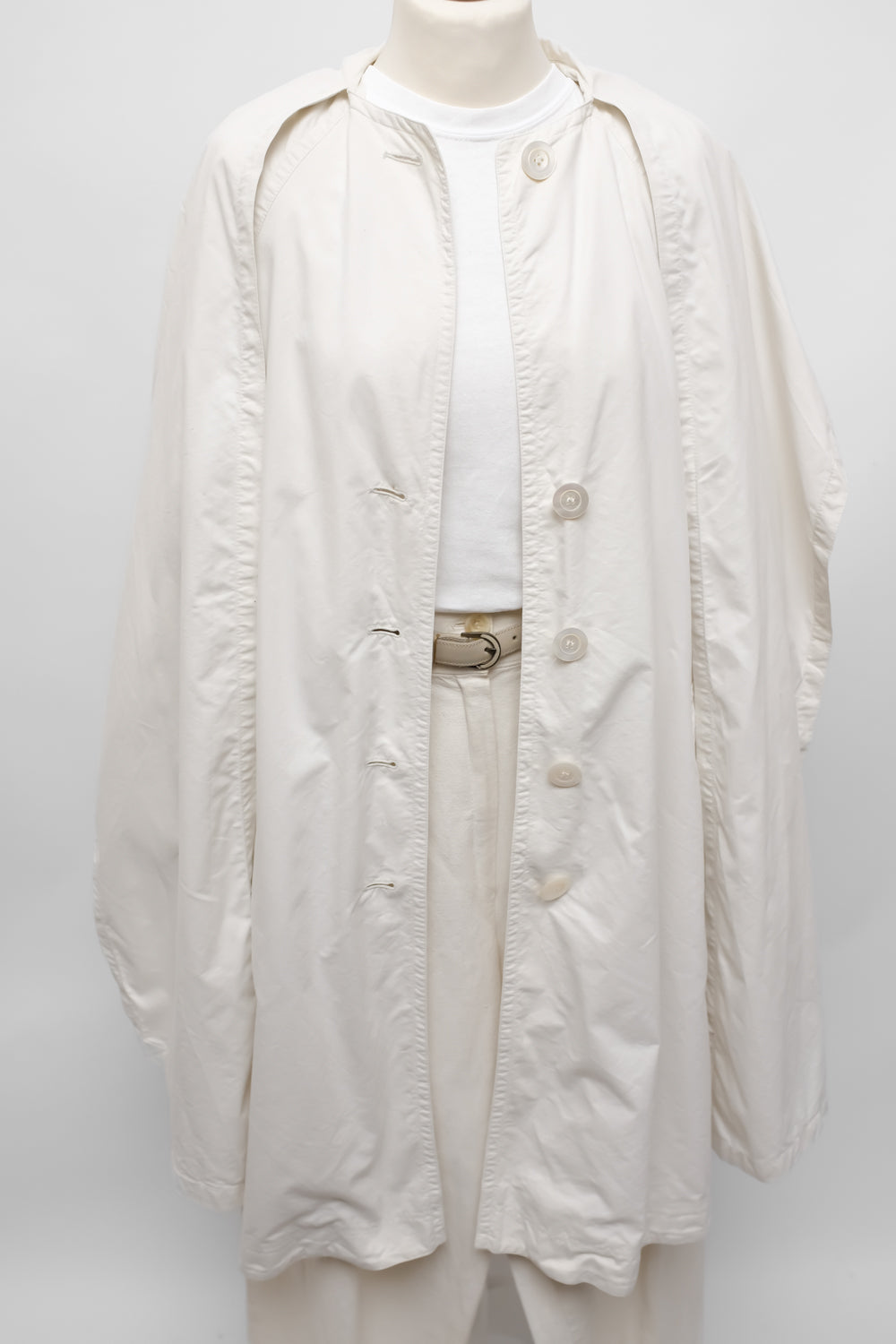 OFF WHITE LIGHT COTTON SCARF TRENCH