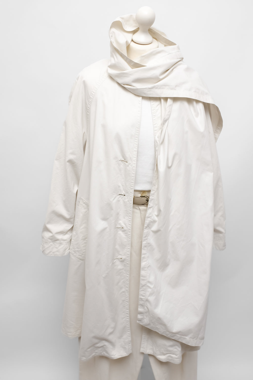 OFF WHITE LIGHT COTTON SCARF TRENCH