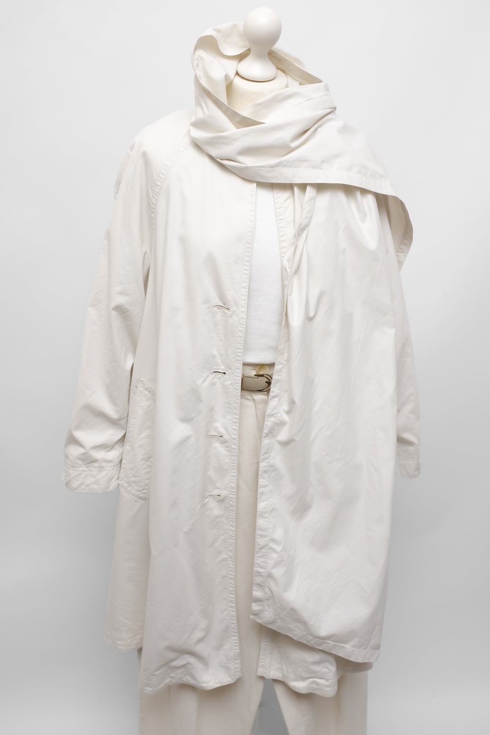 OFF WHITE LIGHT COTTON SCARF TRENCH