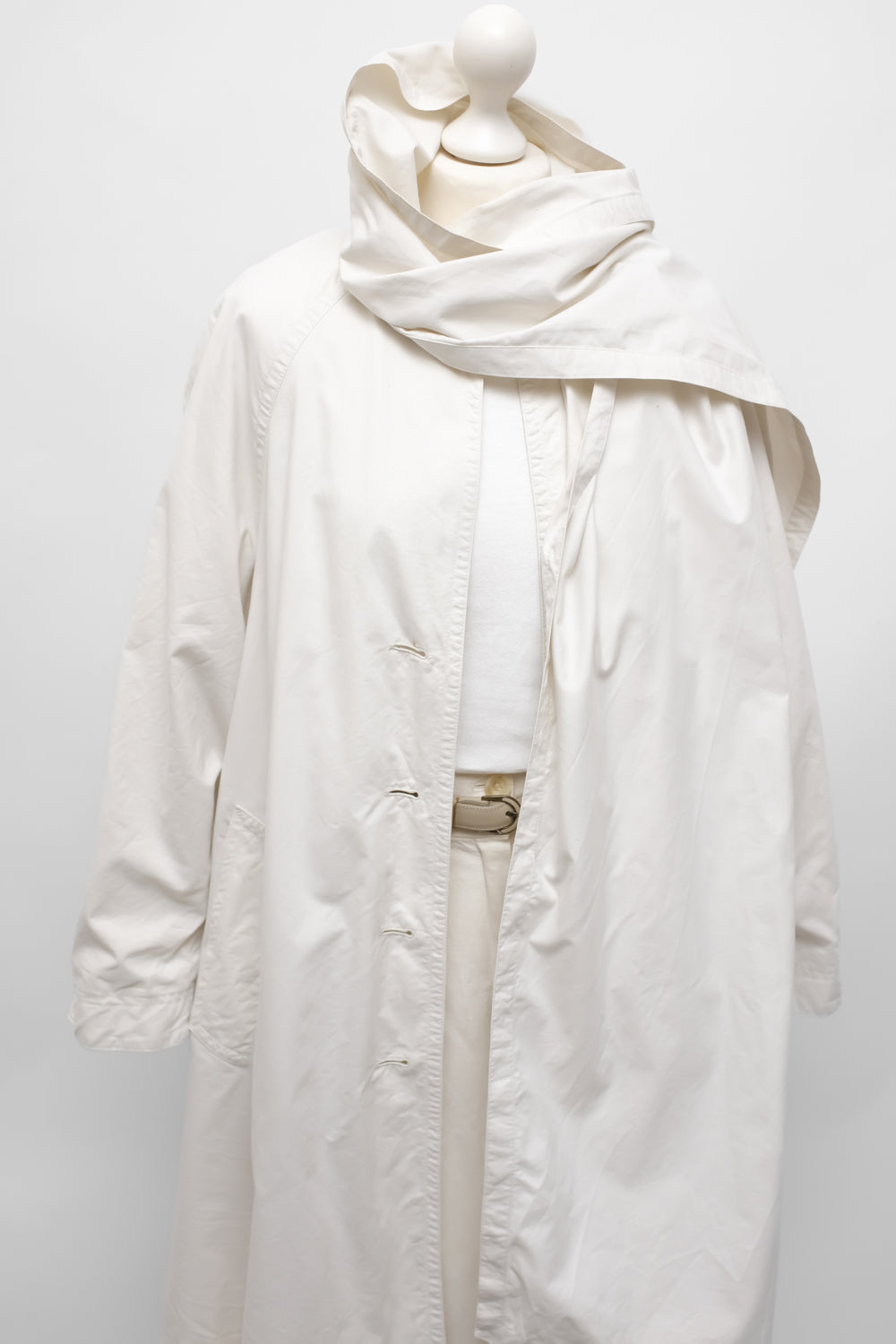 OFF WHITE LIGHT COTTON SCARF TRENCH