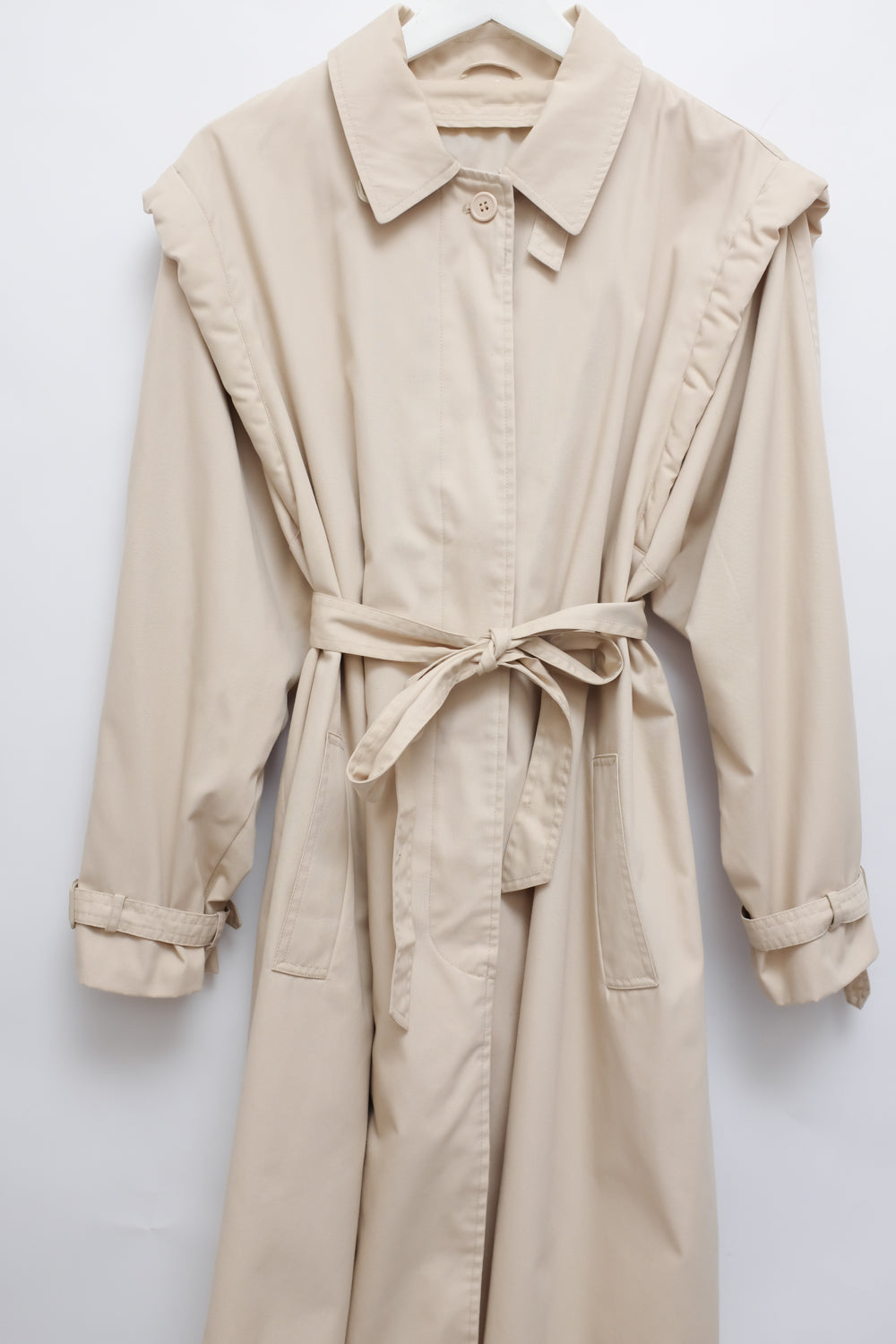 VINTAGE EXTRA BIG SHOULDERS TRENCH