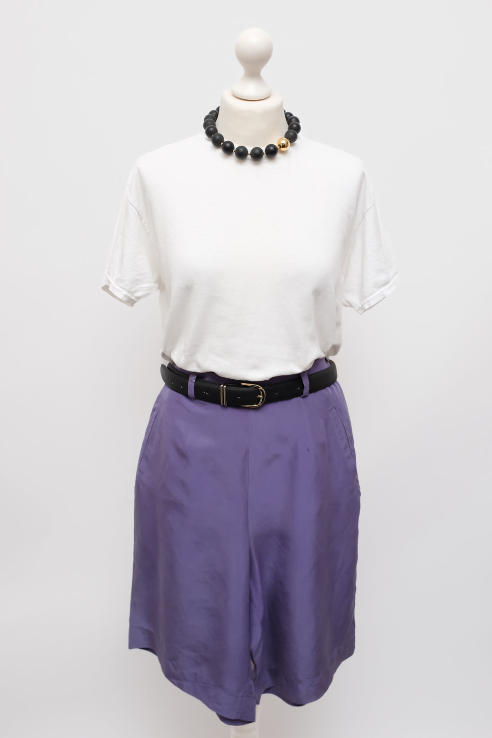 PURE SILK LILAC VINTAGE MIDI SHORTS