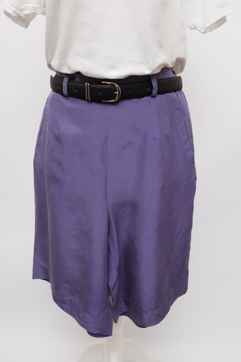 PURE SILK LILAC VINTAGE MIDI SHORTS