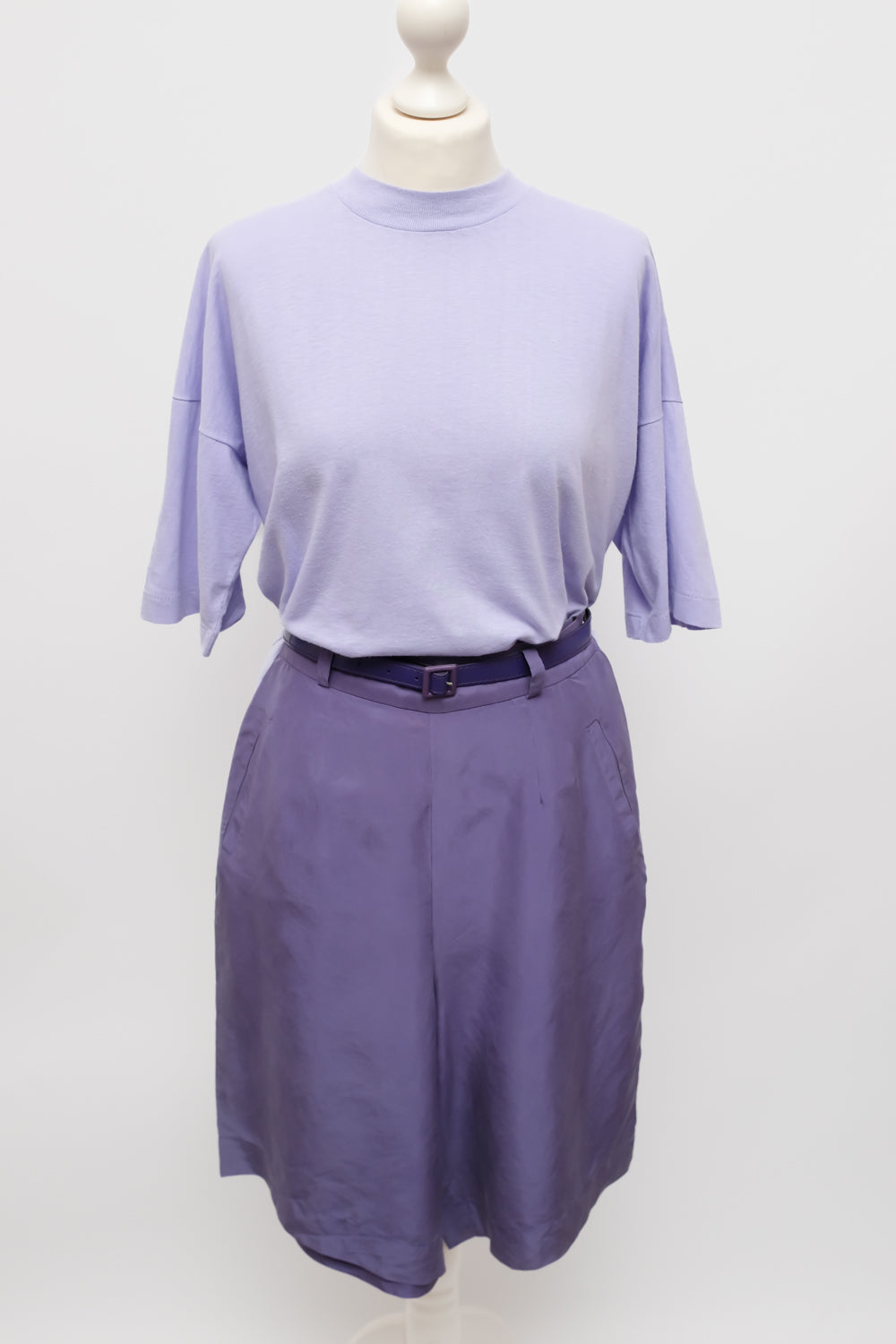 PURE SILK LILAC VINTAGE MIDI SHORTS