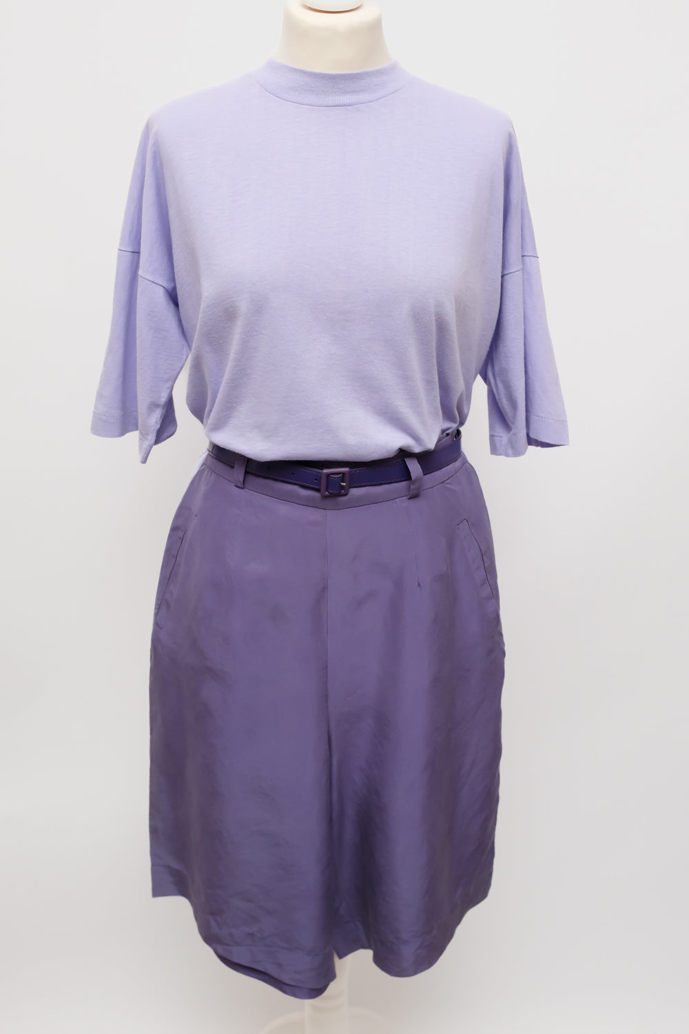 PURE SILK LILAC VINTAGE MIDI SHORTS