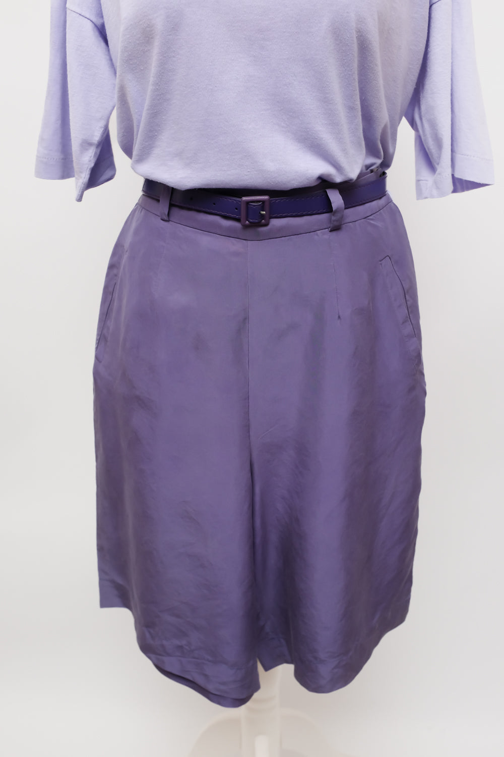 PURE SILK LILAC VINTAGE MIDI SHORTS