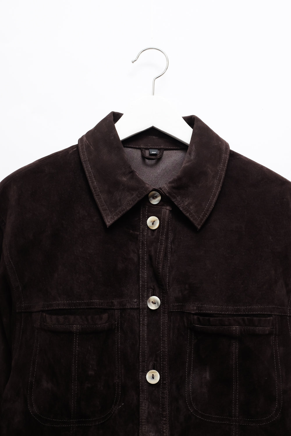 BROWN SUEDE LEATHER SHIRT JACKET