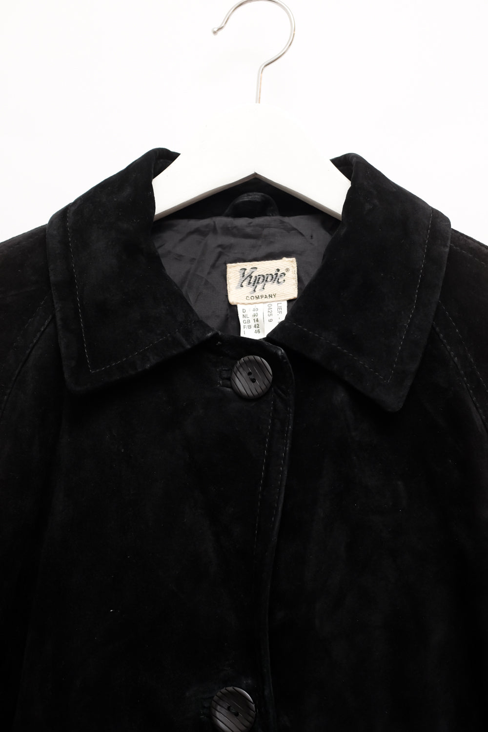 BLACK SUEDE LEATHER COAT