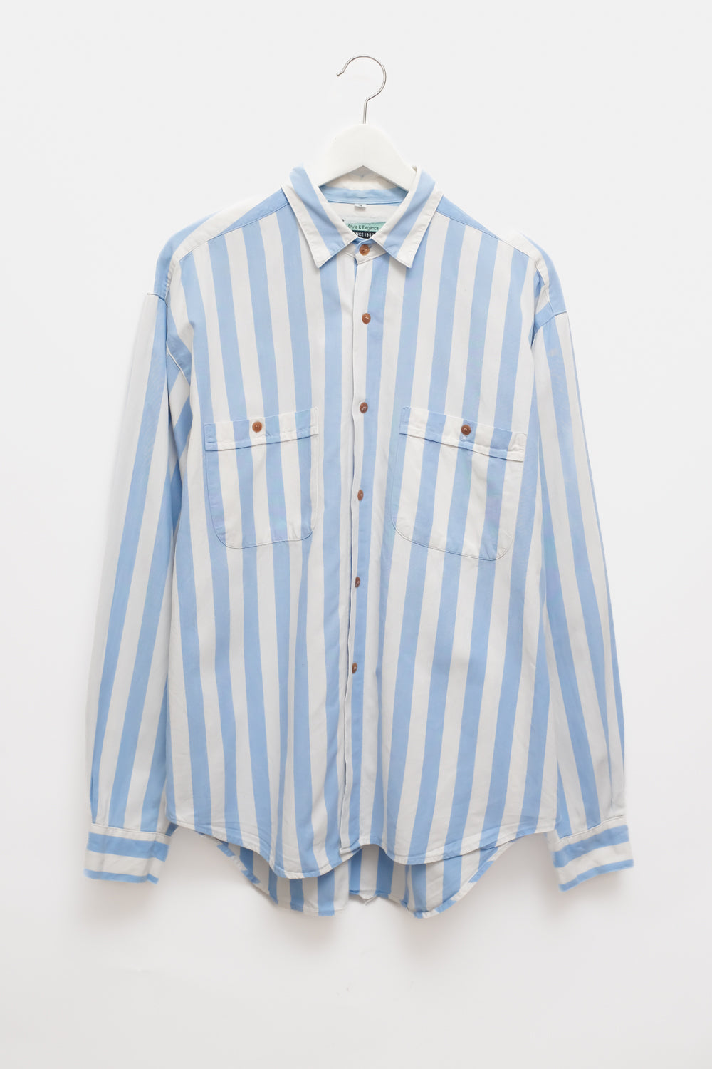 PURE COTTON BLUE STRIPED VINTAGE OVER SHIRT