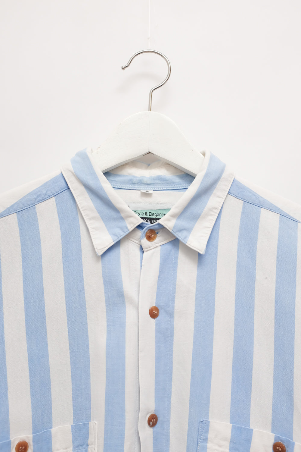 PURE COTTON BLUE STRIPED VINTAGE OVER SHIRT