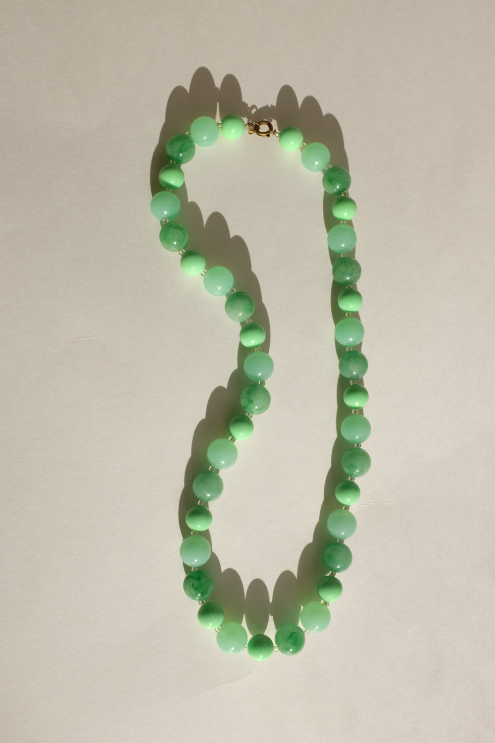 GREEN BIG PEARL VINTAGE NECKLACE