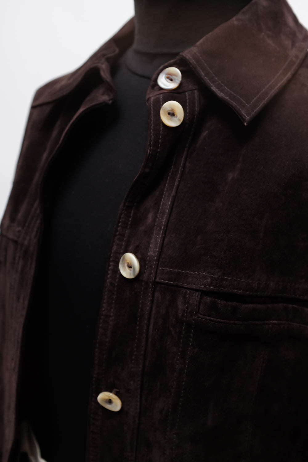 BROWN SUEDE LEATHER SHIRT JACKET