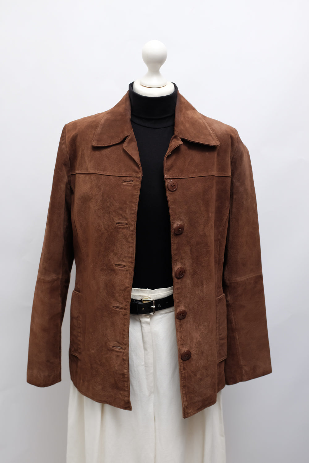 BROWN VINTAGE SUEDE LEATHER JACKET