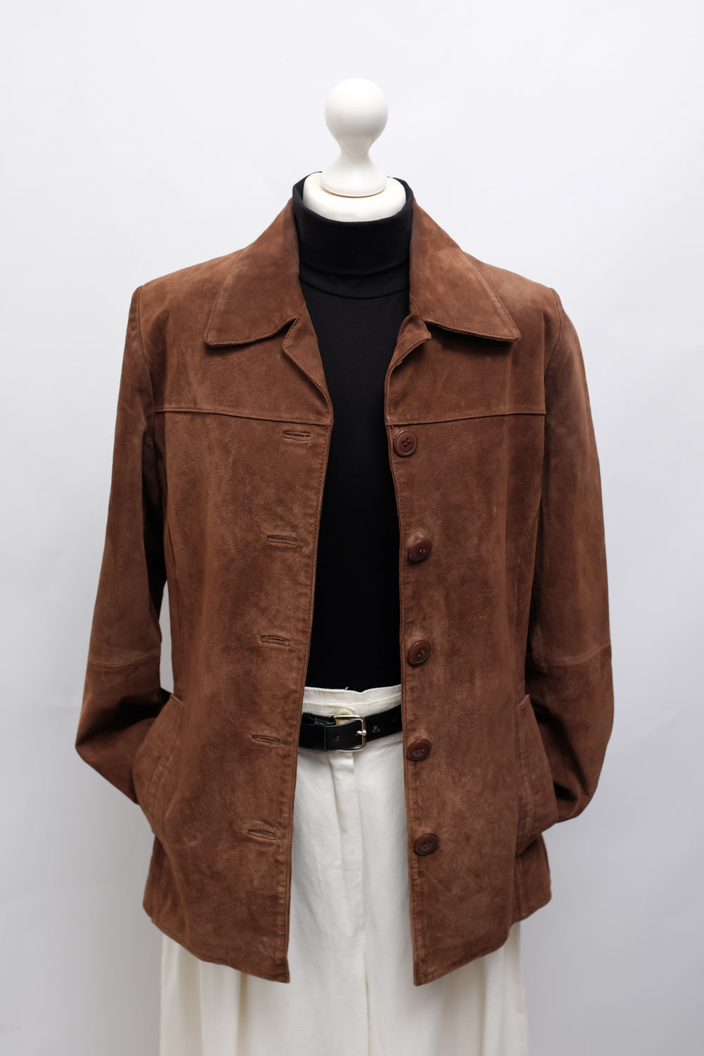 BROWN VINTAGE SUEDE LEATHER JACKET