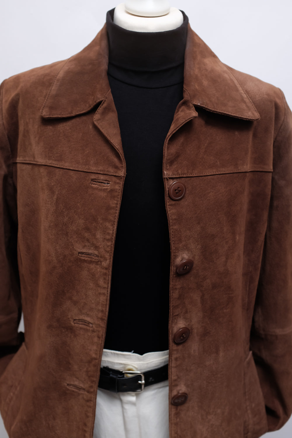 BROWN VINTAGE SUEDE LEATHER JACKET