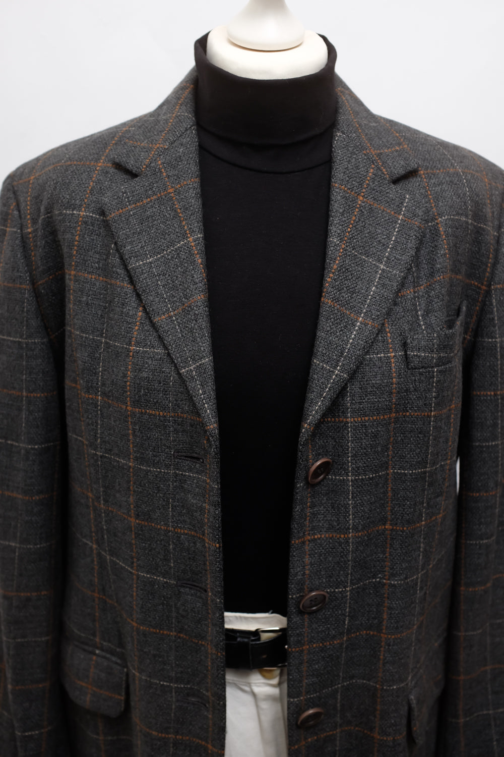 MAX MARA TARTAN CASHMERE WOOL BLAZER