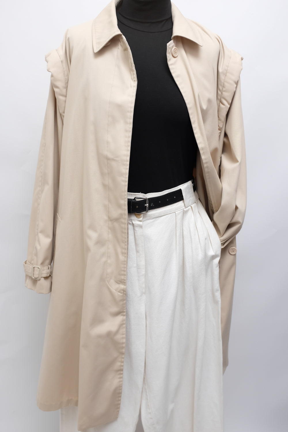 VINTAGE EXTRA BIG SHOULDERS TRENCH