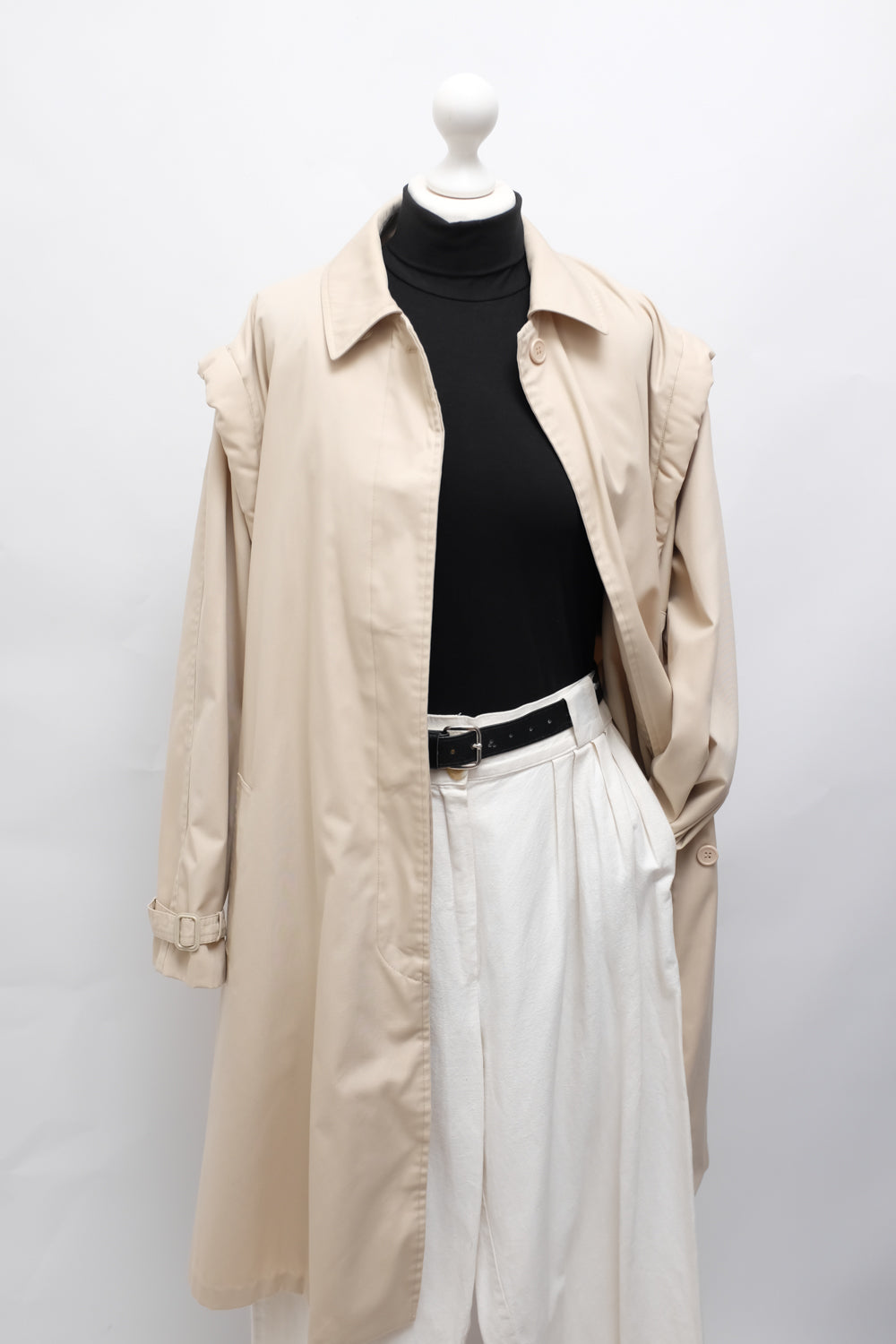 VINTAGE EXTRA BIG SHOULDERS TRENCH