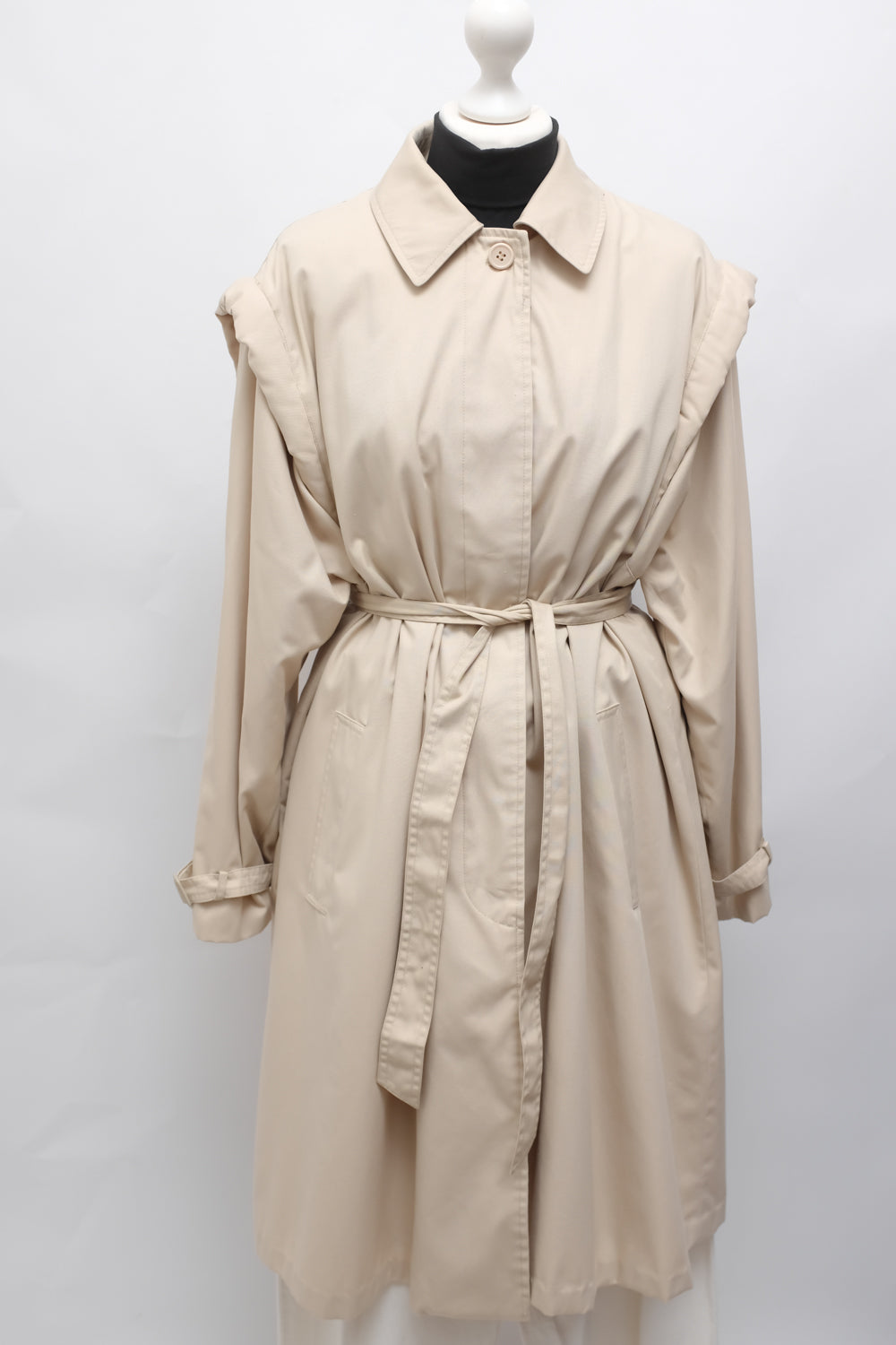 VINTAGE EXTRA BIG SHOULDERS TRENCH