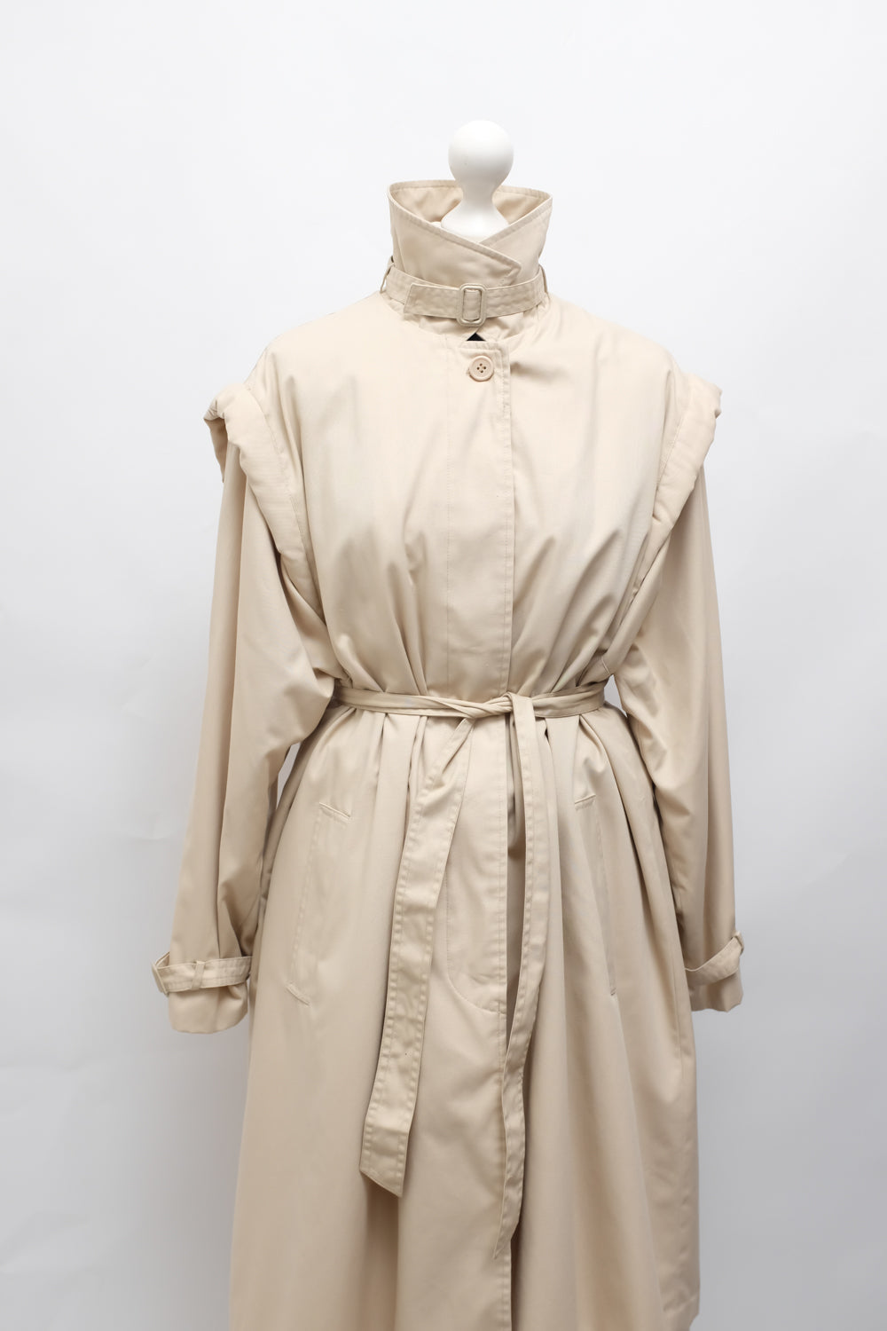 VINTAGE EXTRA BIG SHOULDERS TRENCH