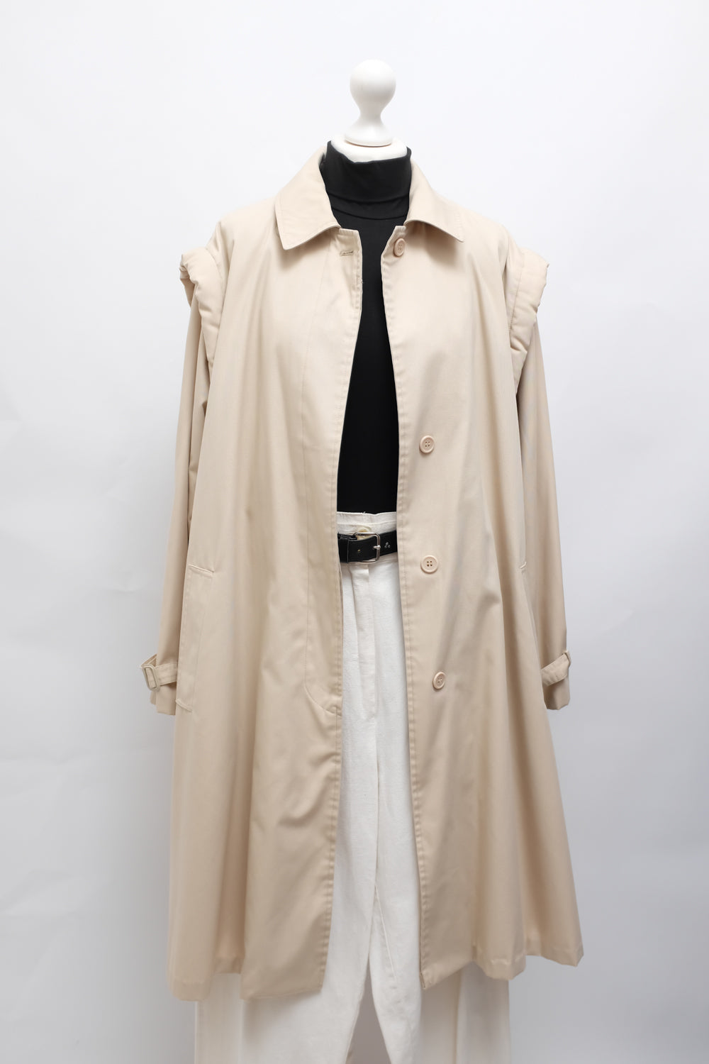 VINTAGE EXTRA BIG SHOULDERS TRENCH